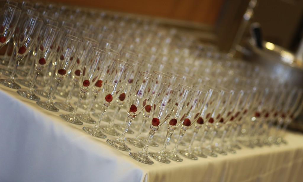 champagne bar at reception | msu riley center 