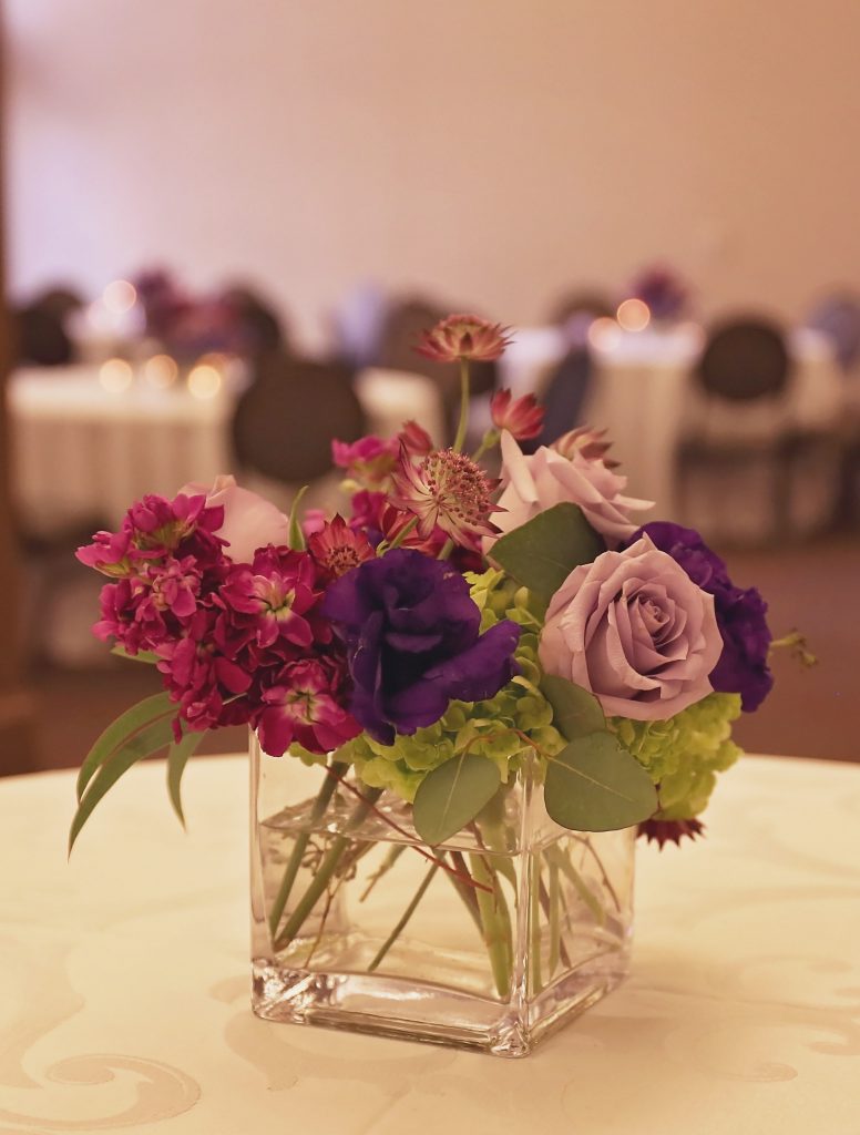 meridian ms florist | purple centerpiece