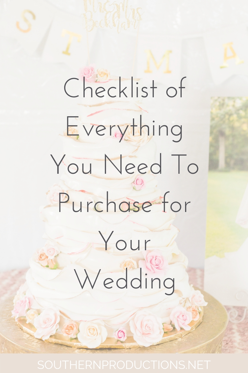 Wedding Checklist Items to Purchase