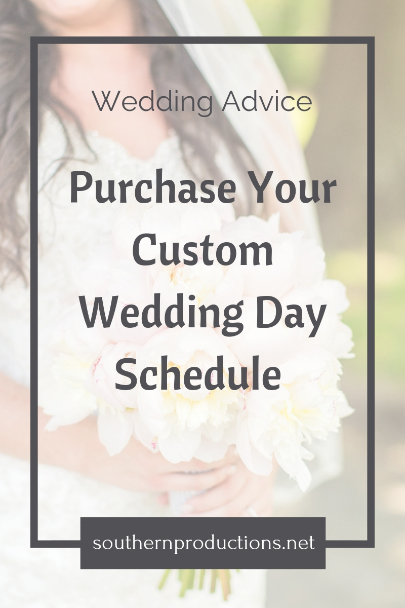 Purchase Your Custom Wedding Day Schedule 