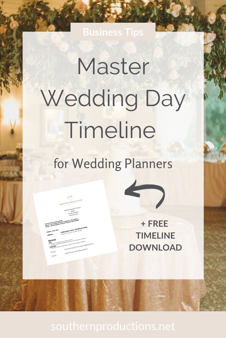 Master Wedding Day Timeline for Wedding Planners