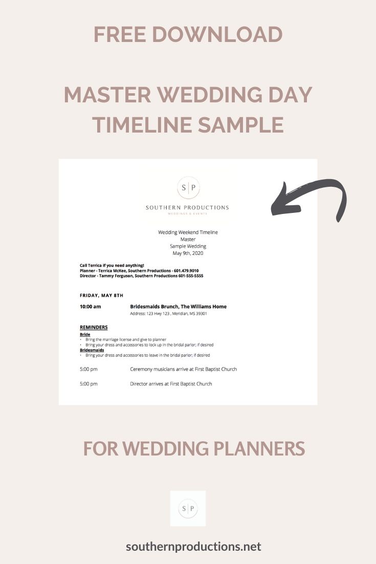 Master Wedding Day Timeline for Wedding Planners