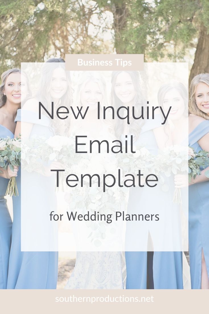 New Inquiry Email Template for Wedding Planners