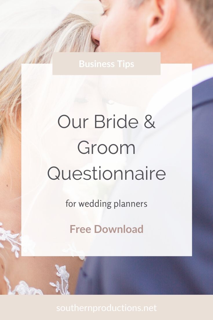 Bride and Groom Questionnaire Download for Wedding Planners
