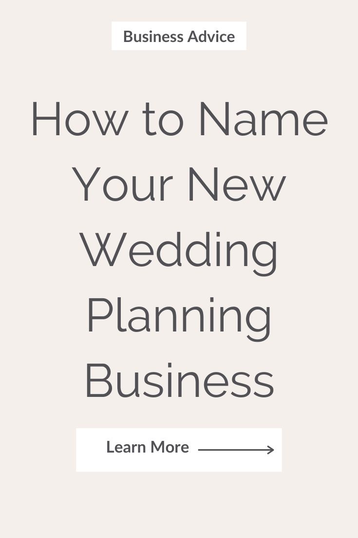 Naming Your Wedding Planning Business