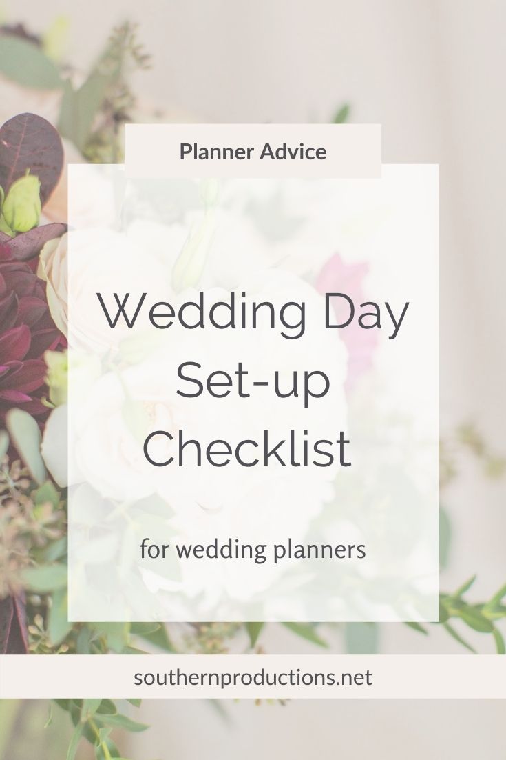Wedding Day Set-up Checklist for Wedding Planners
