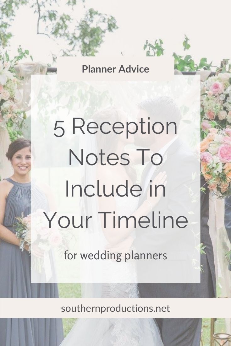 5 Wedding Reception Notes for Wedding Planners