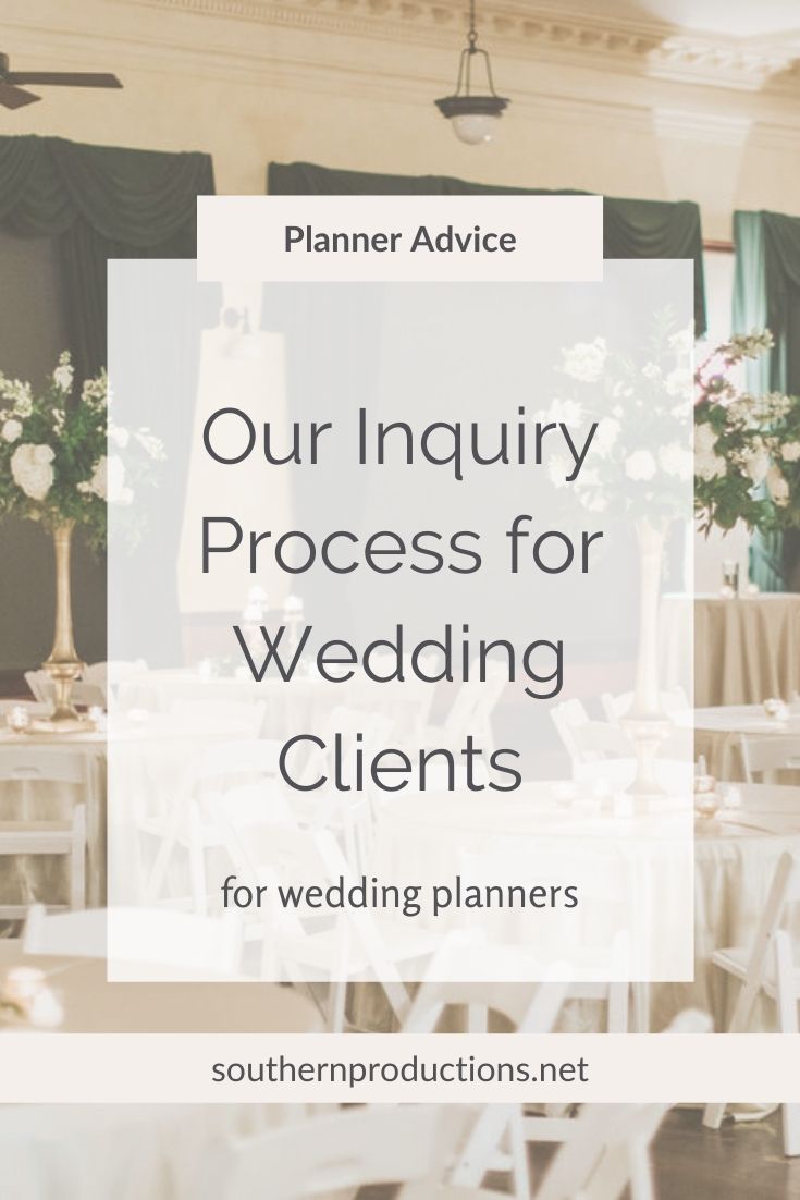 Inquiry Process for Wedding Planning Clients