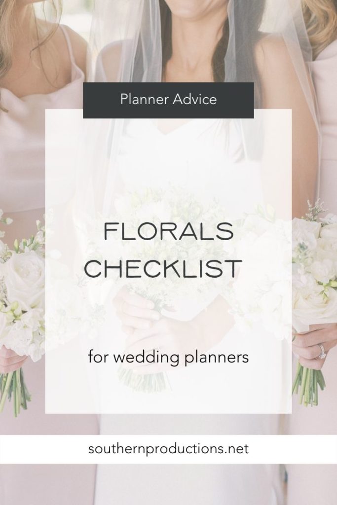 Florals Checklist for Planners