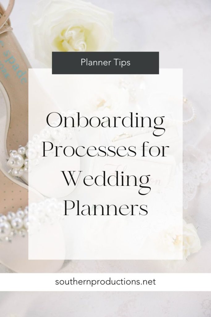 Onboarding process for wedding planners
