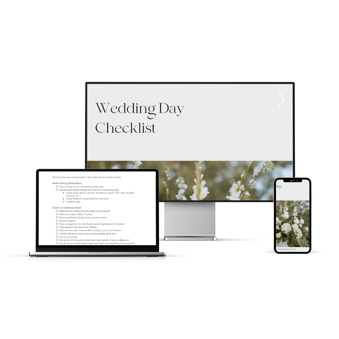 Wedding Day Checklist for Planners